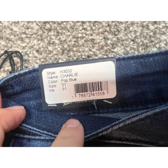 NWT Fidelity Charlie Mid Rise Skinny Jeans W 31 Blue Stretch Denim Made in USA - Picture 5 of 14